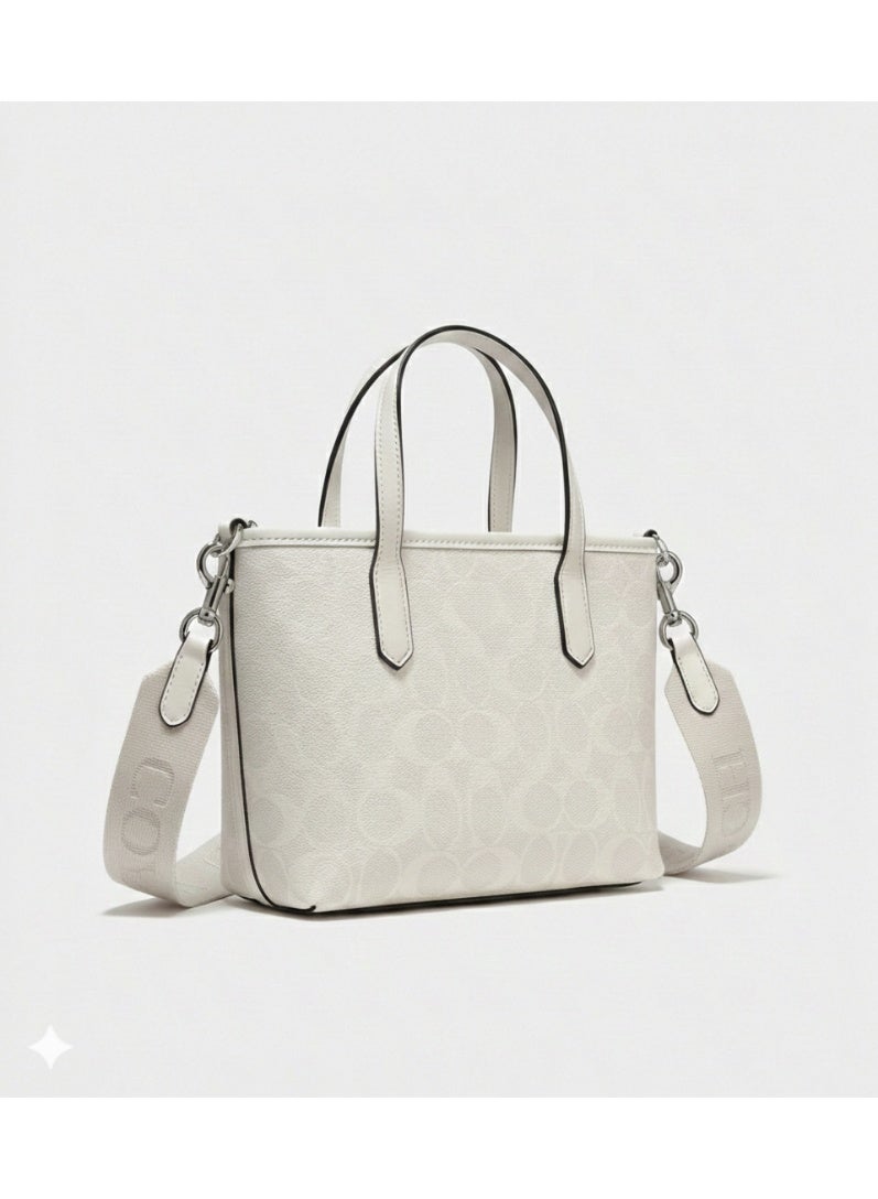 coachoutlet Coach City Mini Tote Bag in Signature Canvas - White - Image 2